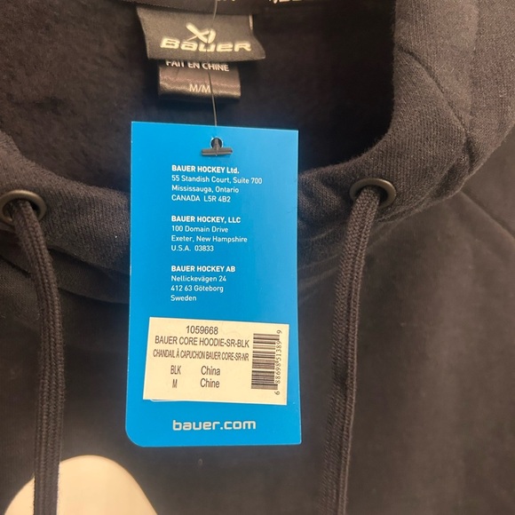 Bauer core Black hoodie with White Logo men's medium - Picture 5 of 9
